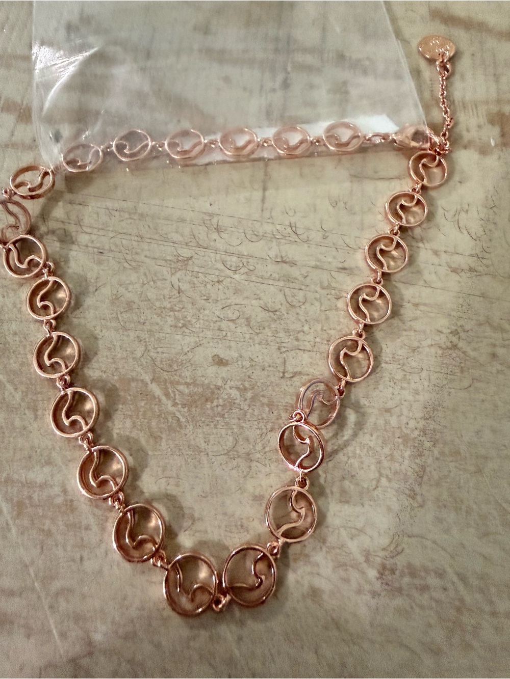 Rose Gold 'Pura Vida' wave Anklet
